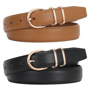 2 Pack Women Leather Belt For Jeans Ladies Belts For Dresses Pants Plus Size🐙